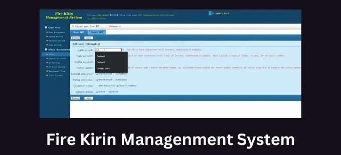 fire kirin managenment system